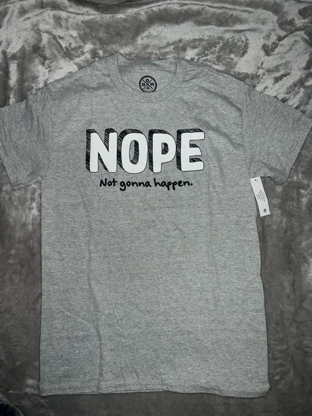 Grey 'NOPE' Graphic Short-Sleeve Tee for Men Nope Not Gonna Happen Shirt